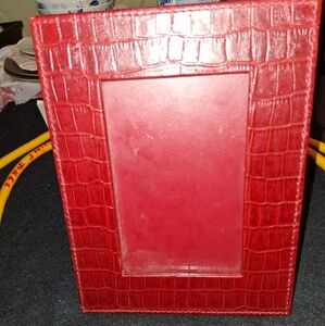 Red Crocodile Embossed Geuine Leather Picture Frame
